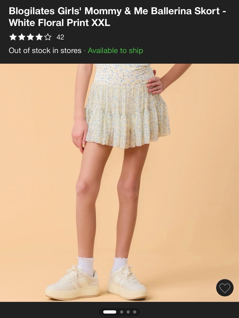 Blogilates Youth XXL Floral Skirt / would fit a women’s XS as well